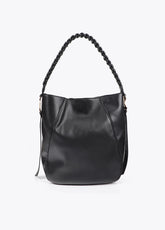 Braided Handle Faux Leather Shopper