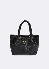 Braided Faux Leather Shopper