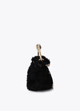 Fantasy Rosette Fabric Bag with Metal Leopard Handle