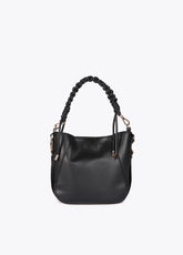Braided Handle Faux Leather Bag