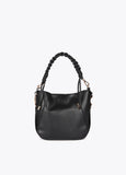 Braided Handle Faux Leather Bag