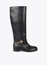 High Boot with Rear Chain Detail