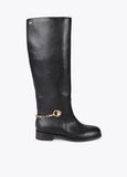 High Boot with Rear Chain Detail