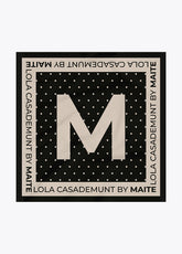 Polka Dot M Initial Scarf