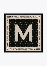 Polka Dot M Initial Scarf