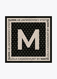 Polka Dot M Initial Scarf