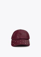 Leather Effect Cap with Stud Details