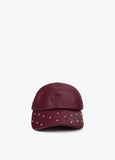 Leather Effect Cap with Stud Details