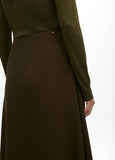 Midi Crepe A-line Skirt