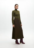 Midi Crepe A-line Skirt