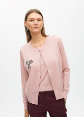 Two-Piece Cardigan with Bow Jewel
