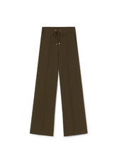 Straight Pants with Elastic and Central Crease