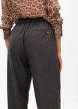 Straight Pinstripe Pants with Elastic Waist