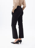 Cropped flared trousers with rhinestone detail at the waist
