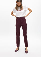 Stretch fabric trousers with zipped pocket