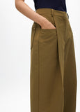 Cropped straight fit poplin trousers