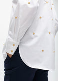 Straight Poplin Shirt with Jewel Detail