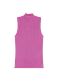 Sleeveless High Neck Knit Top