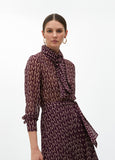 Pleated Long Logo Dress