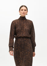 Animal Print High Neck Dress