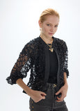 mf2602002-Spider web bomber jacket-Black