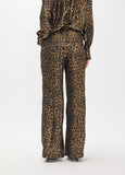 mf2614026-Long leopard pleated trousers printed with black rhinestone splatters-Brown-Multicolor