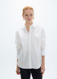 mf2615003-Oversized shirt with gold studs with positioned drawings-White