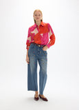 mf2615022-Large flower shirt red corals-Ecru-Multicolor