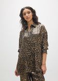 mf2615037-Oversized shirt fantasy fabric-Brown-Multicolor