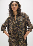 mf2615037-Oversized shirt fantasy fabric-Brown-Multicolor