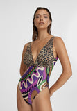 MS2410001-Black-Lilac-Combined print swimsuit