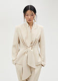 ms2502021-001-cropped blazer with knot detail-ecru