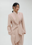 ms2502021-028-cropped blazer with knot detail-nude pink