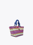حقيبة يد صغيرة منسوجة متعددة الألوان