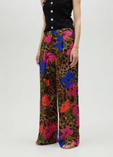 Flowing animal print trousers