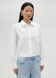 Cropped shirt with rhinestones
