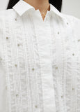 Cropped shirt with rhinestones
