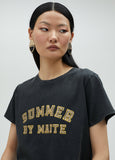 Summer T-shirt with rhinestones