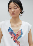 T-shirt with rhinestone bird