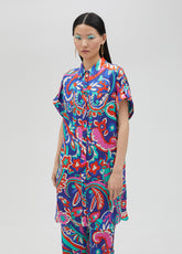 Paisley print oversize blouse