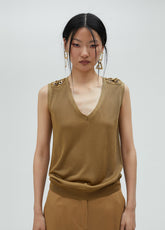 Knit top with eyelet details