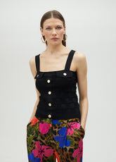 Knit top with buttons