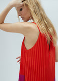 Three-tone pleated dress
