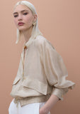 Bomber Jacket with Raglan Sleeves and Pockets