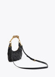 Braided Half Moon Bag Leopard Handle