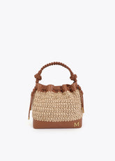 Raffia and Faux Leather Bag