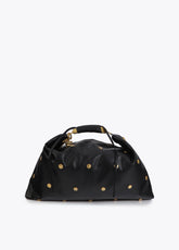 Studded Textured Hobo Bag