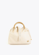 Faux Leather Round Handle Bag
