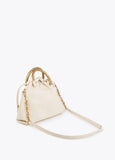 Faux Leather Round Handle Bag