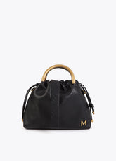 Faux Leather Round Handle Bag